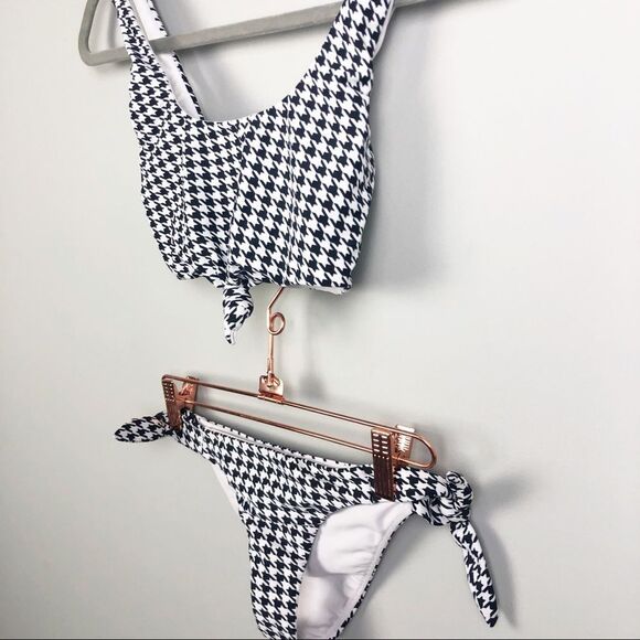 LOVERS + FRIENDS | Jojo Houndstooth Black & White Bikini Women’s Size XXS - Picture 7 of 13